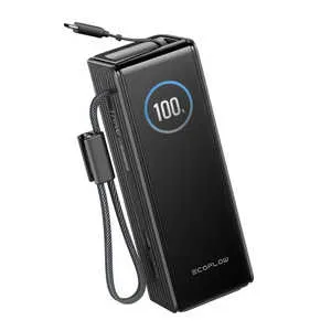 EcoFlow RAPID Power Bank (25000mAh 170W USB-Cケーブル内蔵) EF-RAPID25K100W-B-JP [ブラック]