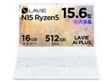 LAVIE Direct N15(R) Ryzen 5・16GBメモリ・512GB SSD搭載 価格.com限定モデル NSLKC514NR3T1B [パールホワイト]
