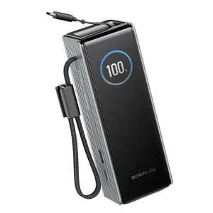 EcoFlow RAPID Power Bank (25000mAh 170W USB-Cケーブル内蔵) EF-RAPID25K100W-S-JP [シルバー]