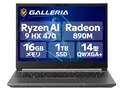GALLERIA NDR9L-IG-C4 価格.com限定モデル Ryzen AI 9 HX470・16GBメモリ・1TB NVMe SSD・14インチ QWXGA+液晶 120Hz K/24830-11a