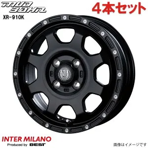 アルミホイール タフト LA900S/LA910S ダイハツ インターミラノ マッドバーン XR-910K 4本 1台分 15インチ 4穴 【15×4.5J 4-100 INSET45 マットブラック/ピアスポリッシュ(MBK/PP)】