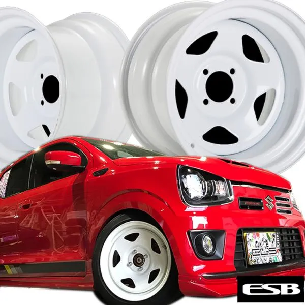 17インチ 5H100 9.0J 9J+25 5穴 1 本 ESB CLS TC01 鉄ちん テッチン スチールホイール ホワイト