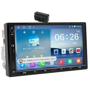ATOTOEXCELA5L7インチAndroidカーナビディスプレイオーディオ2DIN、ワイヤレスCarPlayAndroidAutoミラーリンク、WiFi/BT/USBテザリングHDMI出力、ChatGPT5.2搭載
