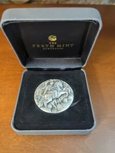 趙雲 5オンス 銀貨 アンティーク ツバル 2021年