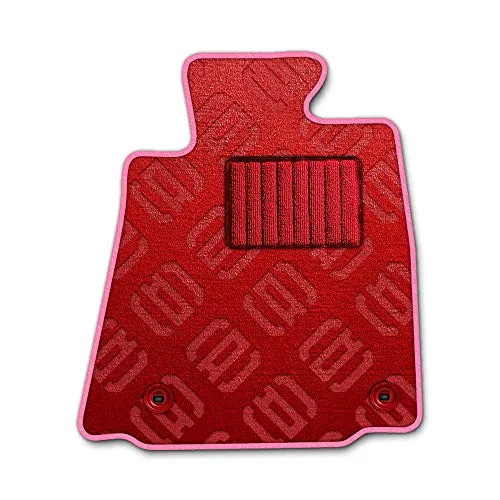 DAD ギャルソン D.A.D エグゼクティブ フロアマット TOYOTA (トヨタ) ARISTO アリスト JZS147 年式H3/10～H9/8 2WD 1台分 モノグラムデザインレッド/オーバーロック（ふちどり）カラー : ピンク/刺繍 : 無し/