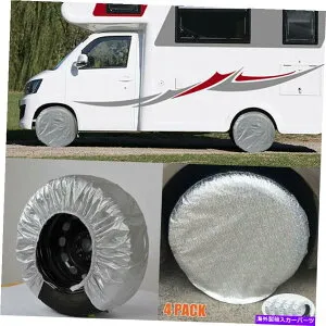Wheel Covers Set of 4 4ホイール＆タイヤRVトレーラーカンペール日プロテクター27 のセット防水タイヤカバー Waterproof Tire Covers Set Of 4 Wheel & Tyre RV Trailer Camper Sun Protector 27 【並行輸入品】