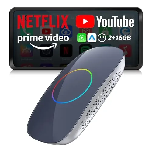 ATOTOOUT【AI Box CarPlay】AIボックス、ワイヤレスCarplay・Android Auto対応、2GB+16GB 、動画配信アプリ視聴可能（YouTube・Netflix・Prime Video・Spotify）、HDMI出力、内蔵デ