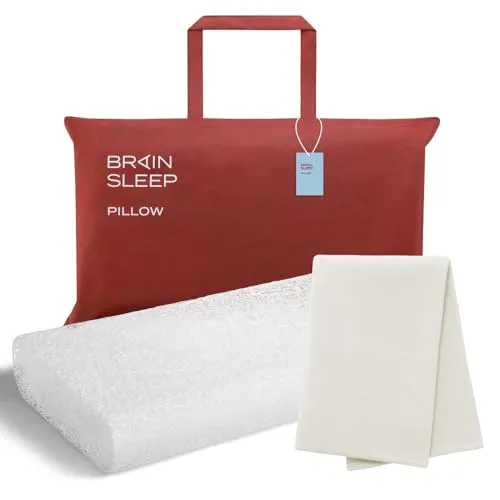 [BRAIN SLEEP] ブレインスリープ ピロー (9グラデーション) STANDARD＋ピローカバー (オーガニックスリープ クラウドホワイト)