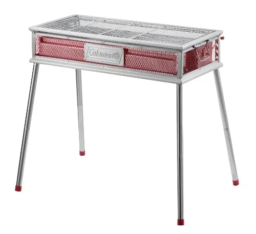 Coleman(コールマン) クールスパイダープロ/L レッド 2000010394 グリル コンロ 炭 焚き火 鉄板 焼網 簡単設営 火力調節 キャンプ アウトドア ステンレス製 焼き網高さ調節 炭の継ぎ足し簡単BBQ バーベキュー グリル