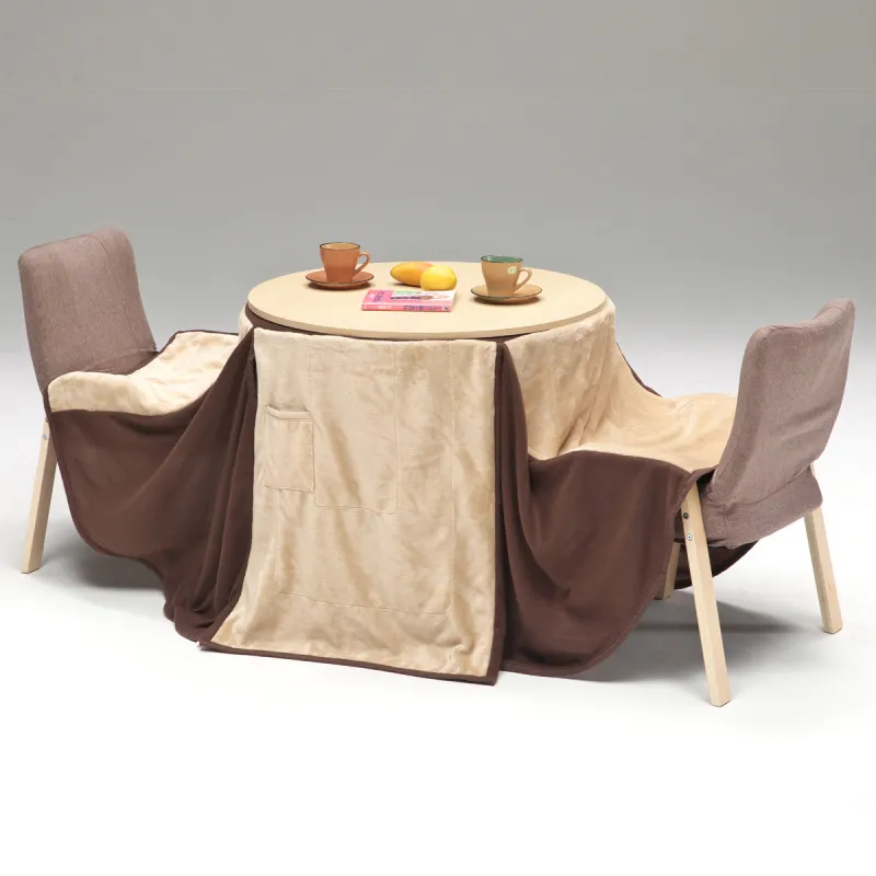 パーソナルこたつセット ２人用丸型 幅750 奥行750 高さ670 400 テーブル