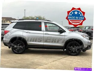 ドアピラー 2019-2021ホンダパスポート4PCクロムピラーポストステンレススチールトリムドアカバー 2019-2021 Honda Passport 4Pc Chrome Pillar Post Stainless Steel Trim Door Cover【並行輸入品】