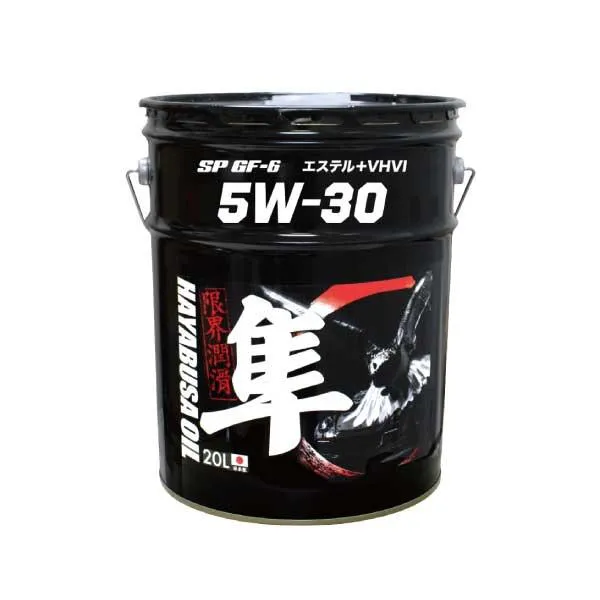 隼エンジンオイル 5W-30 国産車用(自動車用) 20L SP/GF-6 RC (エステル+VHVI) 100%化学合成油 20リットル オイル交換 モリブデン