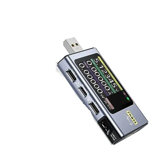 USB???流???， USBテスター 電圧計 電流計 TYPE-C 高速充電検出 トリガー容量測定 リップル測定 能力テスト、(FNB58 with BT)