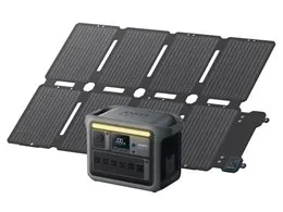Solix C1000 Portable Power Station with Solix PS100 Compact Portable Solar Panel B17615Z7