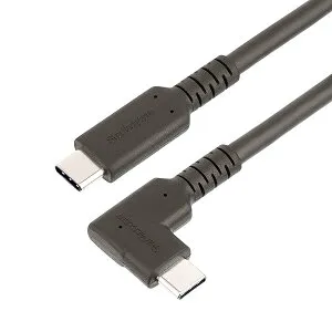 USB-Cケーブル／L型コネクター／高耐久／50cm／USB 3.2 Gen 2 (10 Gbps)／4K60Hz DP Altモード／100W USB Power Delivery／アラミド繊維補強／Type-C オス-オス／ブラック／同期 PD充