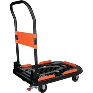 トラスコ中山(TRUSCO) 樹脂台車 カルティオ (新型) 折畳 スチールストッパー付 ブラック 780×490 MPK-780-BK-SS