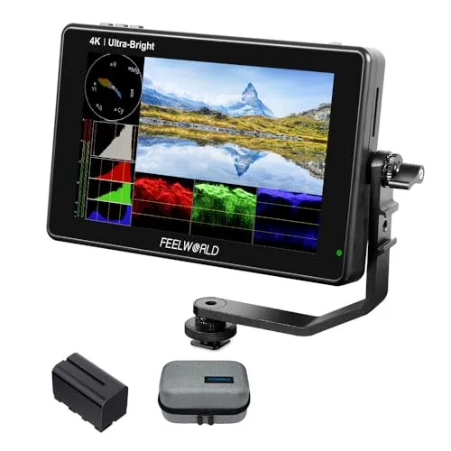 FEELWORLD LUT7 7インチスーパーライト2200 NitタッチスクリーンカメラDSLRフィールドモニタ、3 D Lut波形ベクトルオシロスコープ付き自動光センサ1920 x 1200ビデオ補助4 K HDMI入力8.4 V DC出力傾斜アーム