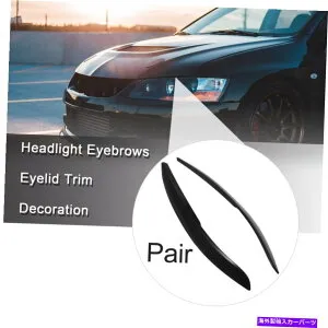Headlight Covers ペアヘッドライトアイブローズフォルクスワーゲンポロMK5 11-18のペアヘッドライトのトリムカバー Pair Headlight Eyebrows Eyelid Trim Cover for Volkswagen Polo MK5 11-18 Black【並行輸入品】