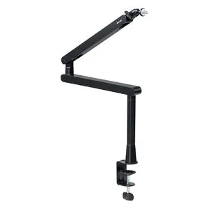 100-MCST001 マイクアーム マイクブームアーム マイクスタンド クランプ コンデンサーマイク 耐荷重2kg 3関節 ロープロファイル対応