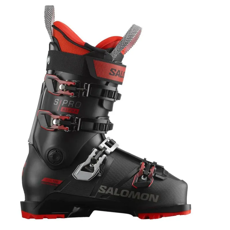 サロモン SALOMON S/PRO ALPHA 100 GW S/プロアルファ 100 GW Black / Red スキーブーツ 2023-2024
