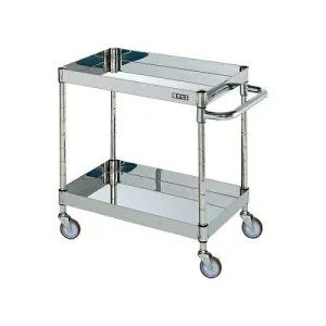 サカエ ステンレスCSパールワゴン H600mm 棚板2段 スチール CSP4-6062NU (2230775)