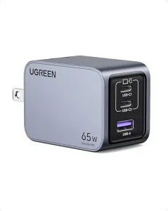 UGREEN Nexode Pro 充電器 65W 3ポート 小型で軽量 【新生代GaNInfinity?チップ＋UGREEN独自Airpyra技術】PD急速充電器 USB-C*2とUSB-A*1 PD3.0/QC4+対応 折畳み式プラグ ノートPC iPad/iPhone16/Galaxy S24/Pixel8/XPeria5以
