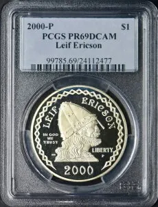 2000-P レイフ・エリクソン記念銀貨 - PCGS PR69DCAM - ?COINGIANTS?