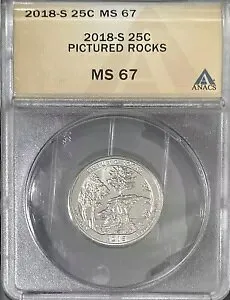 =+2018 S 25C ANACS MS67 ピクチャードロックス ミシガン国立公園 クォーター #361