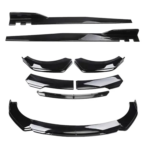 スズキ ソリオ MA26S MA36S MA46sに適用フロント バンパー リップ スポイラー 4分割式 サイドスカート スポーティー風 カバー トリム グレードアップ 光沢のある黒/カーボンファイバー傷防止 プロテクター 軽量 エアロ DIY アクセサリ