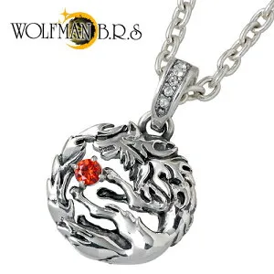 【ポイント2倍！マラソン期間中！】 ウルフマンB.R.S WOLFMAN B.R.S ムーン ウルフスピリット シルバー ネックレス アクセサリー チェーン付き シルバー925 スターリングシルバー NW-P-14CL100