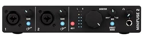 Arturia アートリア 音楽制作ソフト付属 デュアル・オーディオ&MIDIインターフェイス MiniFuse 2 ブラック