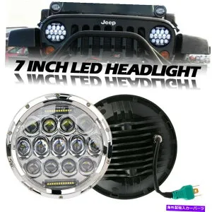 USヘッドライト ジープラングラーJK JKU TJ CJ LJのための2倍7 ラウンドLEDヘッドライトW / DRL 2x 7 Round LED Headlights Hi/Lo Beam w/ DRL For Jeep Wrangler JK JKU TJ CJ LJ【並行輸入品】