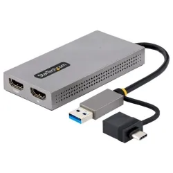 ディスプレイアダプター/USB-C&USB-A接続/デュアルディスプレイ/HDMI(1x4K30Hz、1x1080p)/11cmケーブル/Windows&macOS/HDMIグラフィックアダプター
