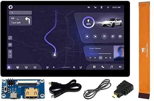 7インチ IPS 静電容量式タッチディスプレイ 1024x600ピクセル 統合薄型軽量液晶 アダプターボード付き Raspberry Pi/Jetson Nano/Windows/PC用 Windows/Linux/Android対応