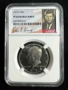 1974 S ケネディ ハーフ 50C PF69 ウルトラカメオ NGC; PR69 DCAM UCAM ローポップ; SKU 3301