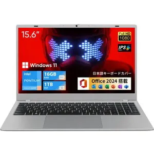 UOWAMOUノートパソコン15.6インチ1920x1080IPS液晶スクリーン搭載Intelペンティアムゴールド6500Yプロセッサー16GBメモリ+1TBSSD薄型ボディ設計Windows11搭載静音構造