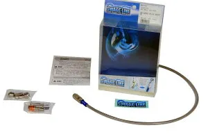 ハーレー/ストリート750 メッシュ ブレーキホース フロント ステンレス/クリアホース スウェッジライン STF828 フロントホースキット STREET750 15年