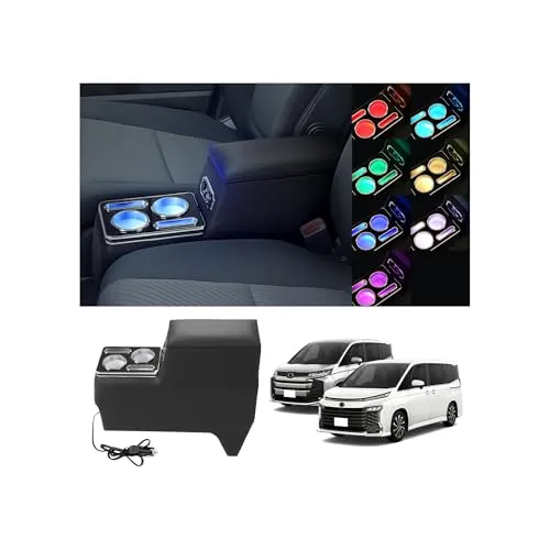 【呼吸ランプ・ 7色変換】LIMSTYLE 新型 ヴォクシー ノア 90系 コンソールボックス VOXY NOAH 4代目 R90W アームレスト 肘置き 急速充電 Type-C QC3.0 USB ヒューズ線 ハイブリッド 足踏み式サイドブレーキ車用 多