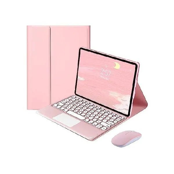QYiiD Touchpad Keyboard Case with Mouse for Huawei MatePad Pro 11 2022 11.0 inch, Folio Keyboard Case Cover with Cute Round Key Wireless Deta_並行輸入