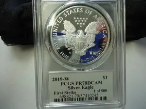 2019 W アメリカン シルバー イーグル $1 NGC PF 70 DCAM ファーストストライク 1/500