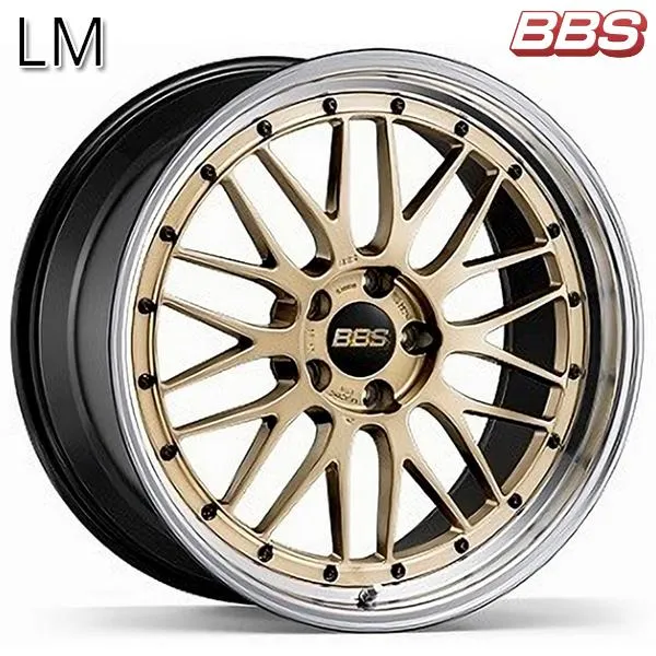 BBS LM 【LM431】 19インチ 8.5J 5H120 +18 ゴールドＸリム/ブラックブライトダイヤカット(GL-BKBD) アルミホイール単品 4本セット 送料無料