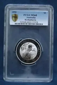 1992 オーストラリア クッカブラ 2 オンスPCGS MS68