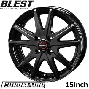 【在庫処分特価】 ホイール4本セット 軽自動車 アルミホイール 15インチ ブレスト BLEST ユーロマジック LanceST 5.5 4穴 インセット43/50 PCD100【代引き不可】