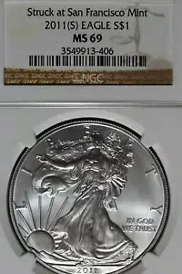 2011 S- NGC MS69 アメリカンシルバーイーグル #B47377