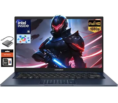 ASUS Vivobook 14インチノートパソコン, Intel 10-Core i5-1334U (Beat i7-1250U), 12GB RAM 256GB SSD, 大学生やビジネス用ノートパソコン NumberPad プライベートウェブカメラ