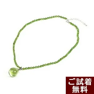 ＼最大30％OFFクーポン／琥珀 ネックレス カリビアングリーンアンバー 雫型 ティアドロップ 45cm～50cm 14KWG カリブ産 送料無料 琥珀屋 ハンドメイド 手作り パワーストーン 天然石 No 1535