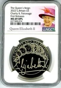 2022年 英国 5PD NGC MS69 DPL クイーンズラインチャリティとパトロネージ -FR-