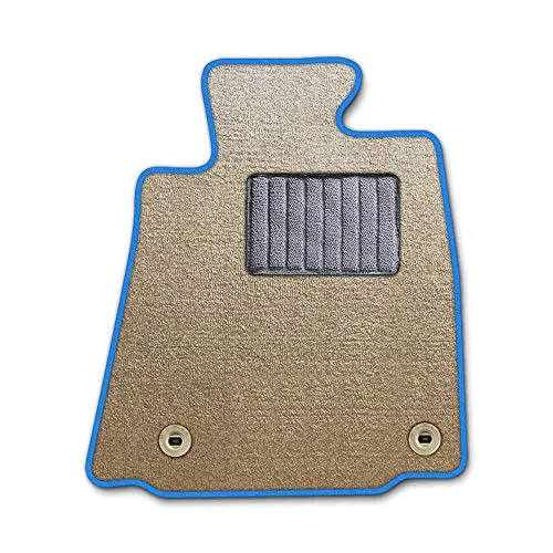 DAD ギャルソン D.A.D エグゼクティブ フロアマット SUZUKI (スズキ) WAGON-R ワゴンR 型式: CT21S/51S/CV21S/51S 1台分 GARSON エレガントデザインベージュ/オーバーロック(ふちどり)カラー : ブルー