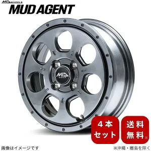 アルミホイール ハスラー MR31S/41S スズキ 【14×4.5J 4-100 INSET45 メタリックグレー】 マルカ MID マッドエージェント 4本セット 14インチ 4穴 インセット45 1台分