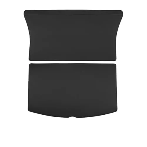 に適合するテスラ用、に適合するモデルY用、に適合するモデル3用 2017-2024 レザートランクマット 後部座席バックプロテクターパッド バックレスト 全天候型ライナー ペット用キック防止パッド 車のトランクマット カーゴマット(19-23 Y)
